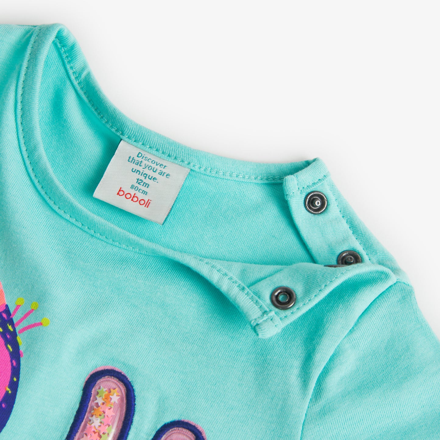 Turquoise cotton t-shirt for girls - Boboli