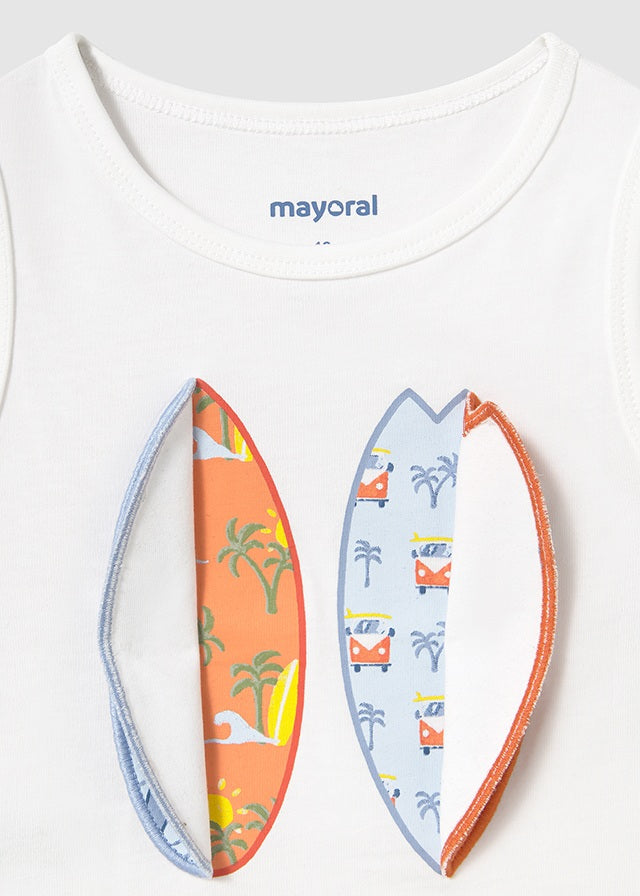 T´shirt manga cava play Branco - Mayoral