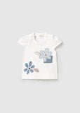 T-shirt manga curta Branco-bluest - Mayoral