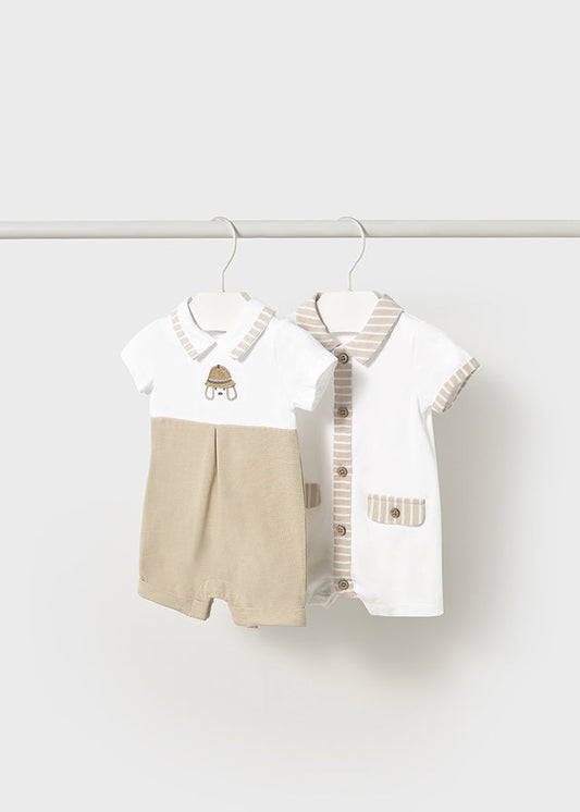 Pack 2 babygrows Branco-frappe - Mayoral