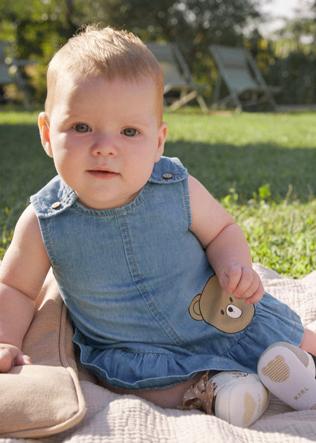 Vestido e chapéu denim Azul ganga - Mayoral