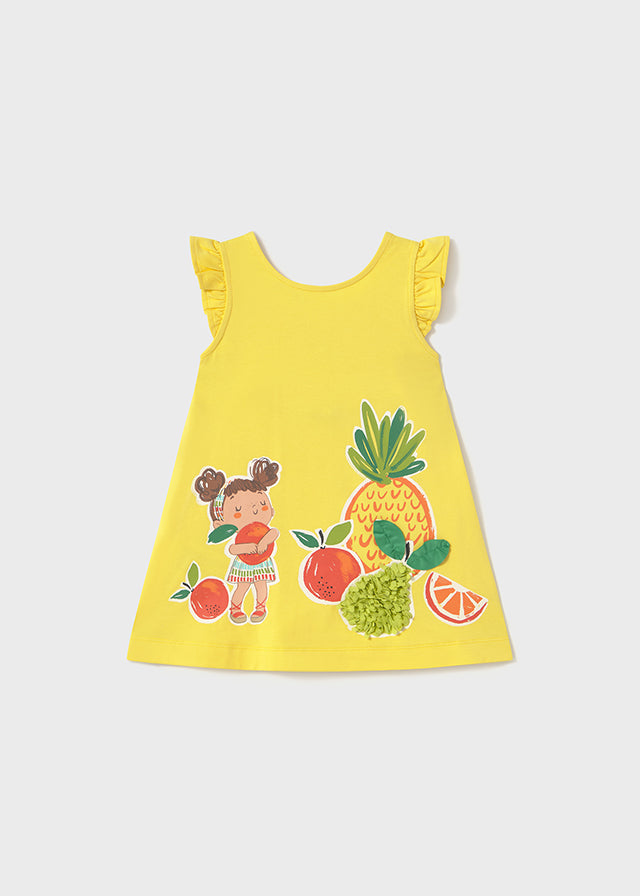 Vestido serigrafiado tropical Amarelo - Mayoral