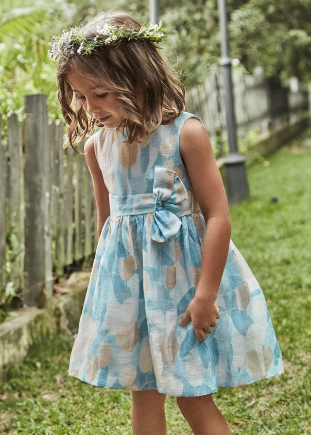 Vestido cerimónia estampado Azul céu - Mayoral