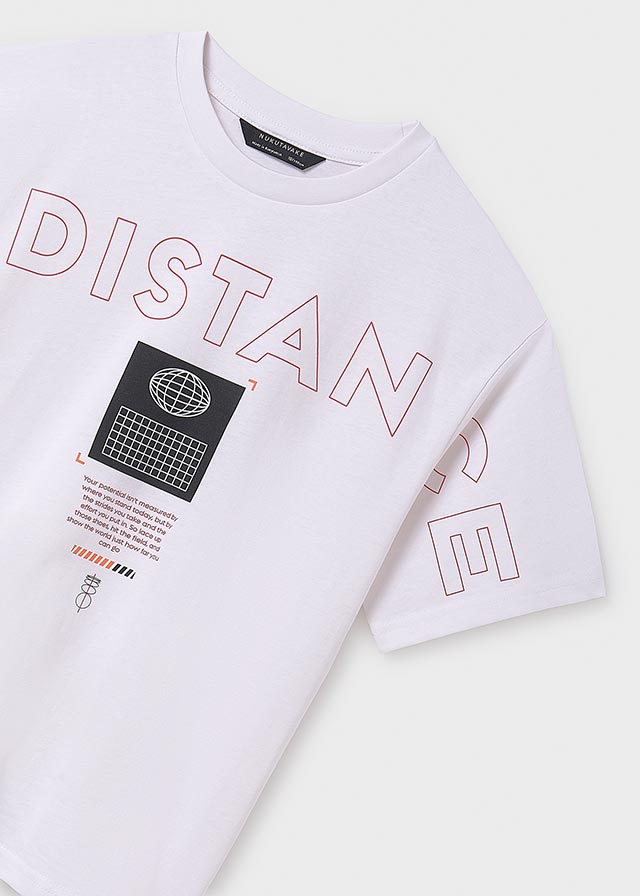 T-shirt "no distance" Branco - Mayoral