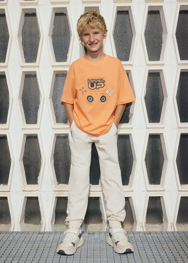 Calça algodão básica punhos - Creme - Mayoral