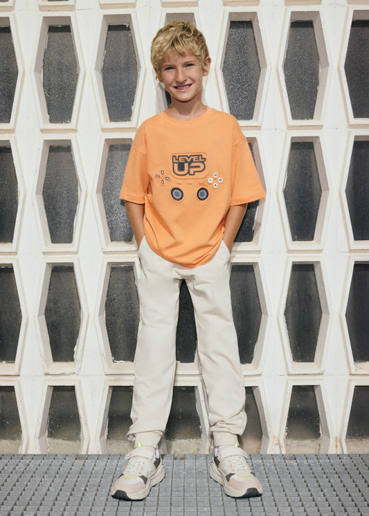 Calça algodão básica punhos - Creme - Mayoral