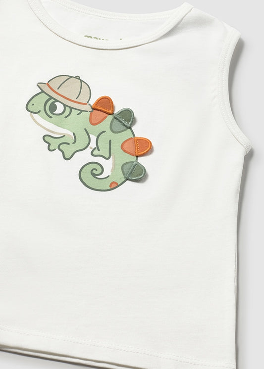 T-shirt manga cava - Camaleão - Mayoral