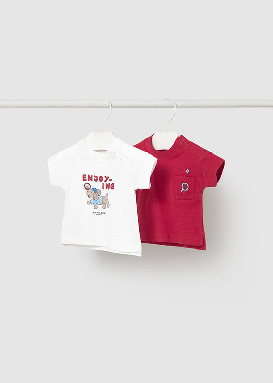 Set 2 T-shirts manga curta - Cor Vermelho - Mayoral
