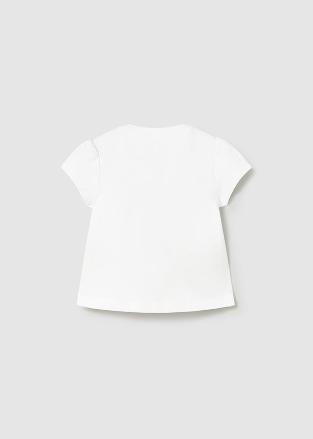 T-shirt manga curta - Cor Branco-rose - Mayoral