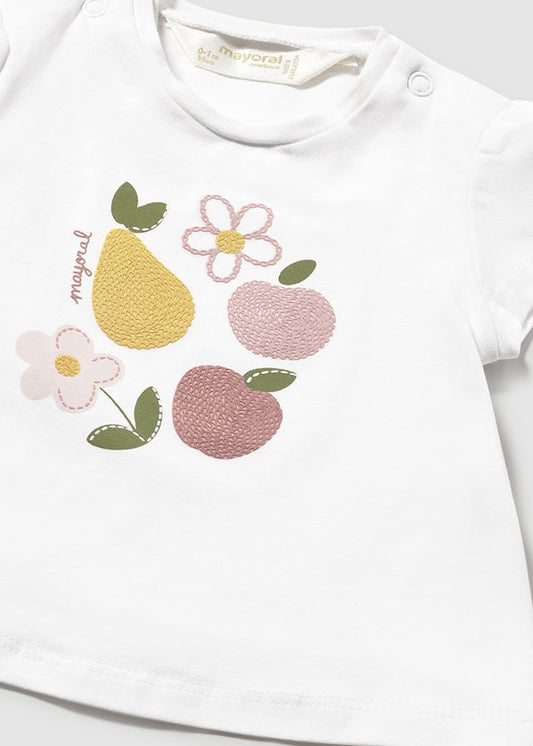 T-shirt manga curta - Cor Branco-rose - Mayoral