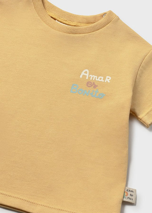 T-shirt manga curta - Cor Mel - Mayoral