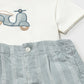 Conjunto bermuda linho + t´shirt A - Azul jade - Mayoral