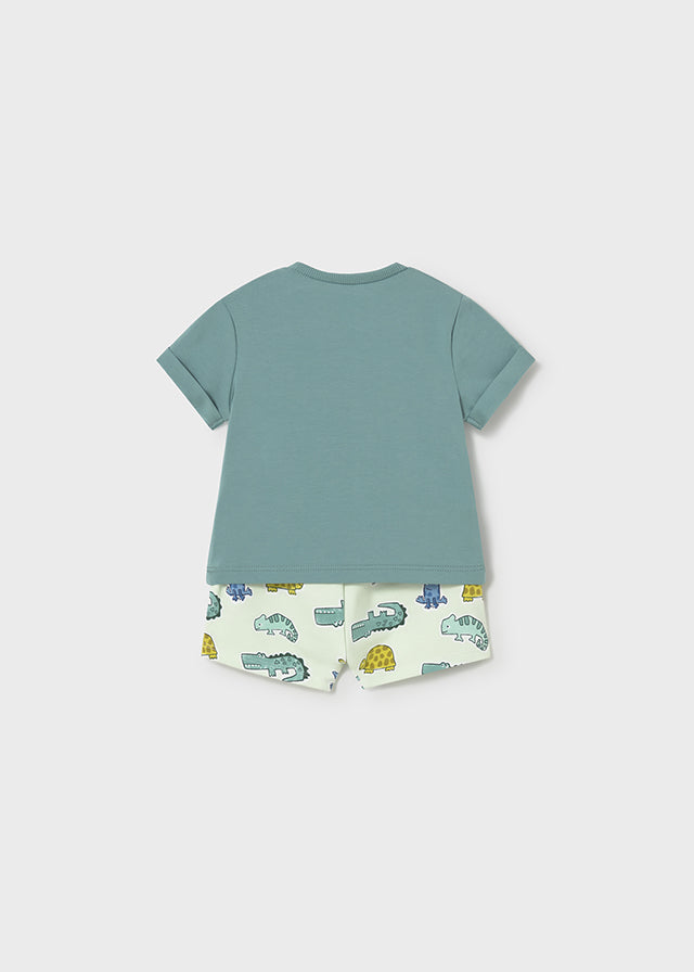 Conjunto calção e t-shirt - Cor Verde pato - Mayoral