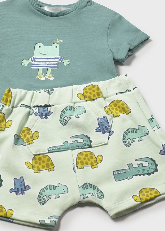 Conjunto calção e t-shirt - Cor Verde pato - Mayoral