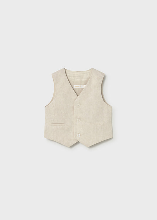 Colete linho suiting - Aveia mezc - Mayoral