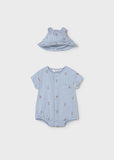 Macacão e chapéu - Cor Azul céu - Mayoral