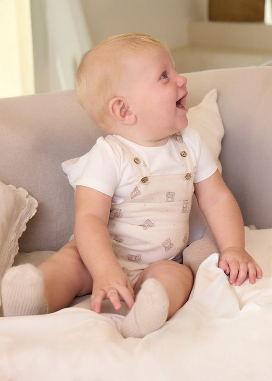 Conjunto jardineira/blusa - Cor Topeira - Mayoral