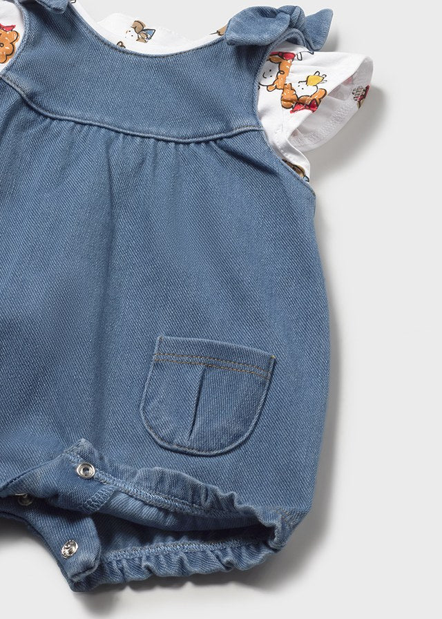 Conjunto saia de peito - Cor Light jean - Mayoral