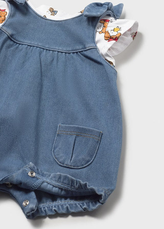 Conjunto saia de peito - Cor Light jean - Mayoral