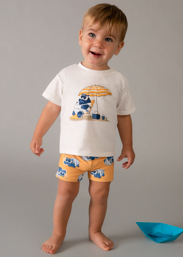 Conjunto calção + t-shirt - Pêsego - Mayoral