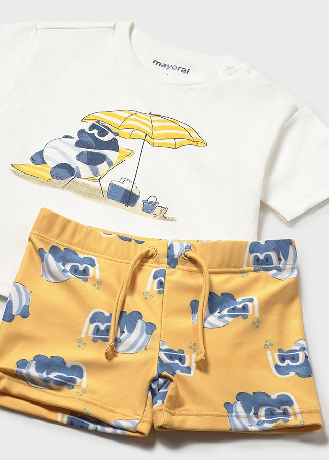 Conjunto calção + t-shirt - Pêsego - Mayoral