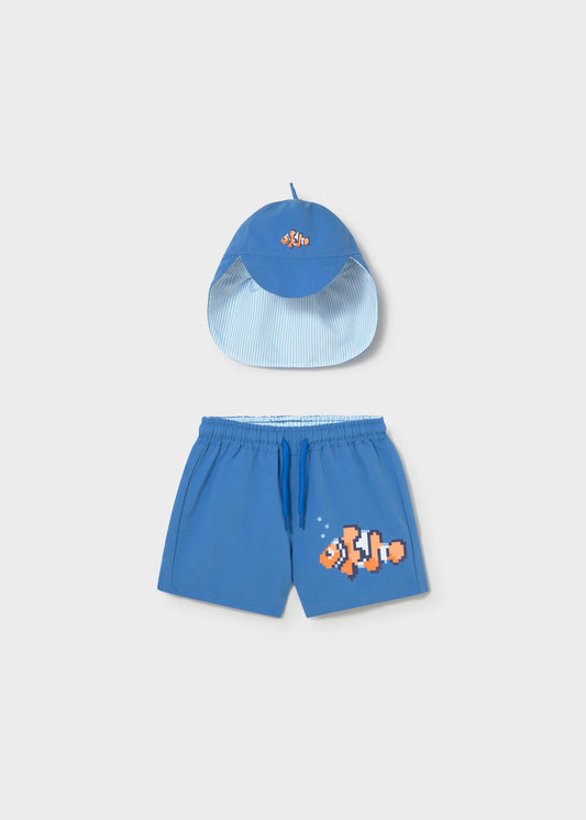 Conjunto fato de banho e chapéu - Azulão - Mayoral