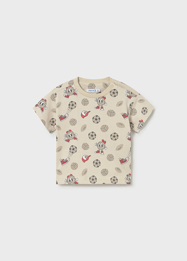 Conjunto algodão 3 peças print - Tomate - Mayoral