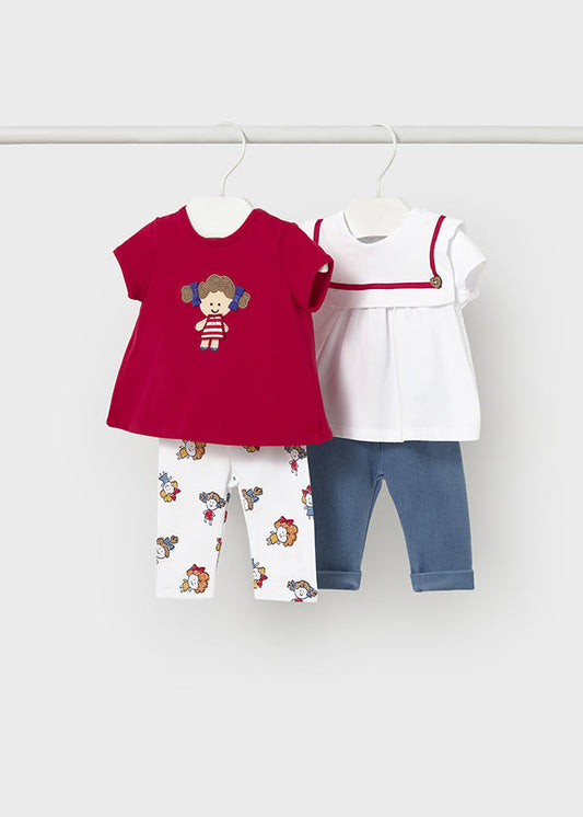 Conjunto leggings 4 peças - Cor Vermelho - Mayoral