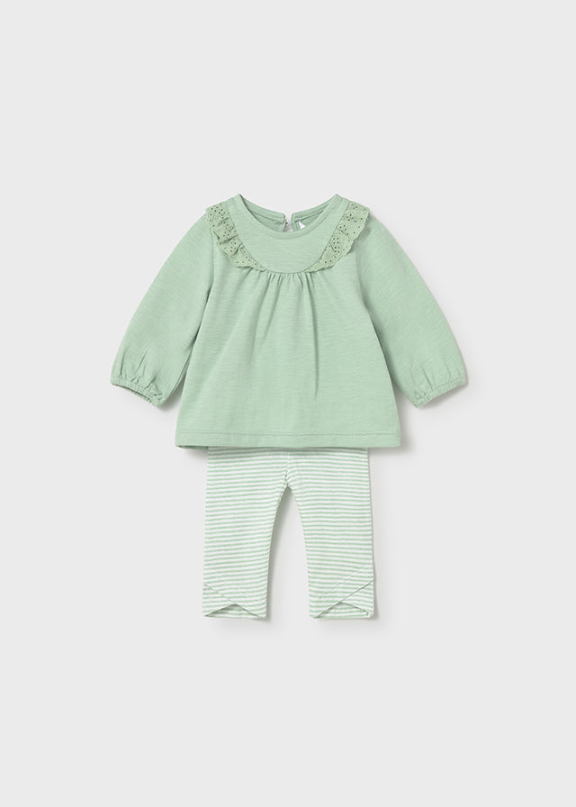 Conjunto de 4 peças leggings e camisolas - Cor Alga - Mayoral