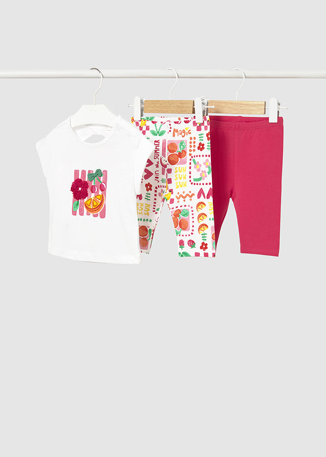 Conjunto leggings 3 peças - Hibisco - Mayoral