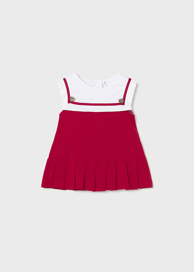Vestido combinado - Cor Vermelho - Mayoral