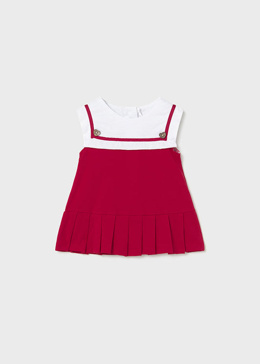 Vestido combinado - Cor Vermelho - Mayoral