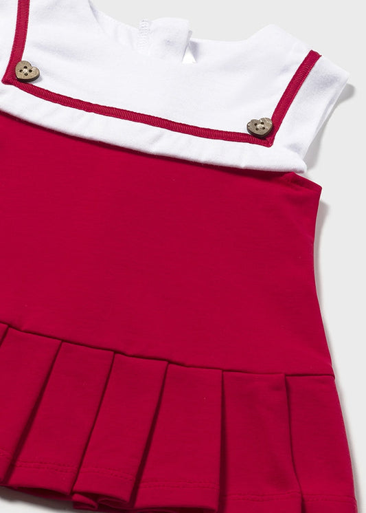 Vestido combinado - Cor Vermelho - Mayoral