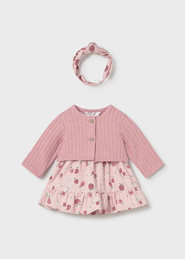 Conjunto vestido 3 peças - Cor Rose - Mayoral
