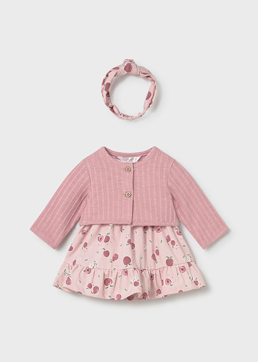 Conjunto vestido 3 peças - Cor Rose - Mayoral