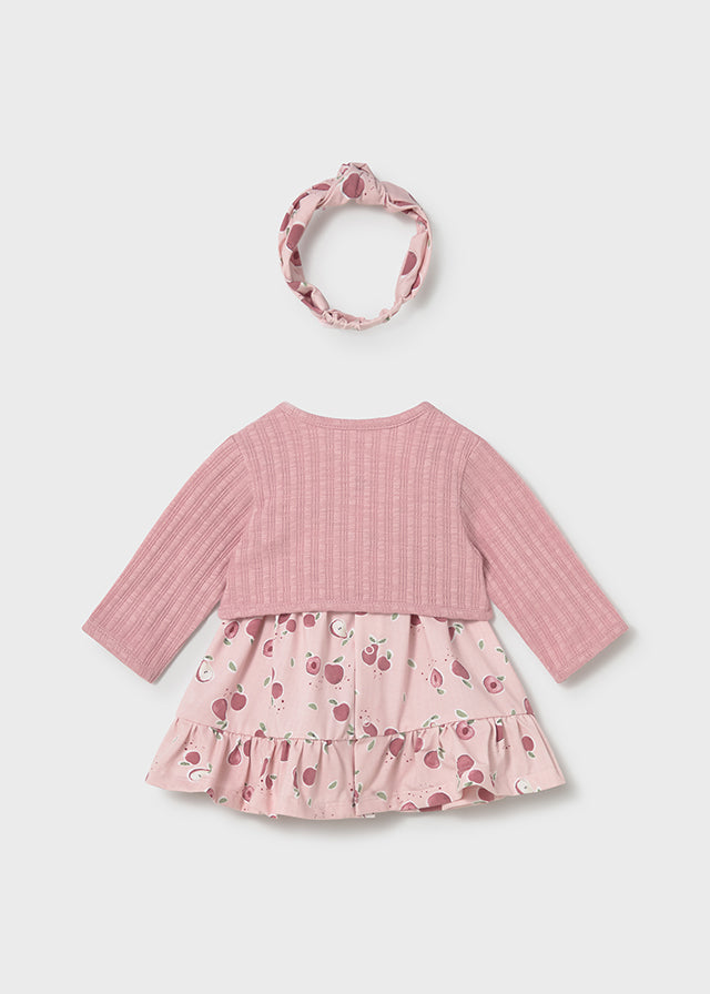 Conjunto vestido 3 peças - Cor Rose - Mayoral