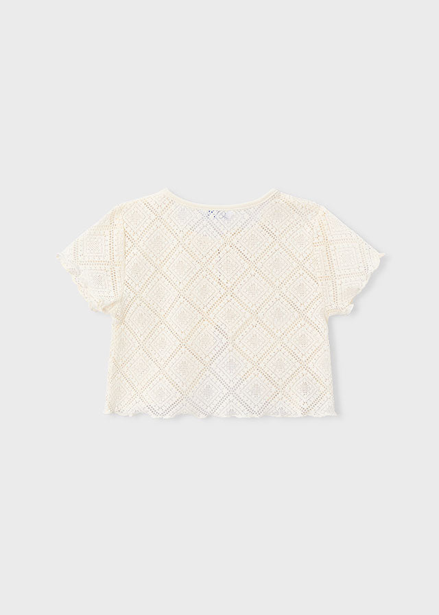 T-shirt e top 2 peças em croché - Grão bico - Mayoral