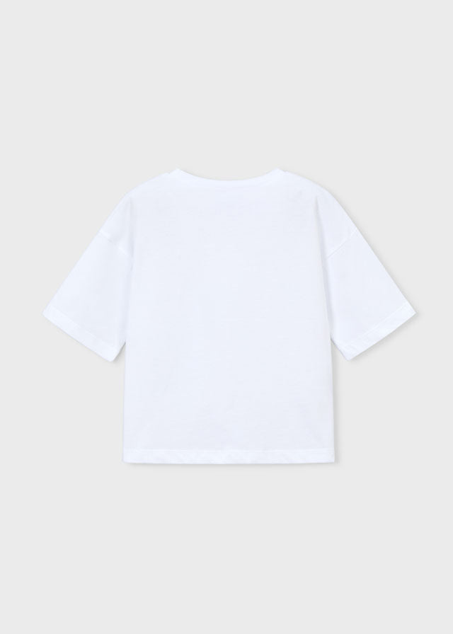 T-shirt manga curta - Bco-lilac - Mayoral