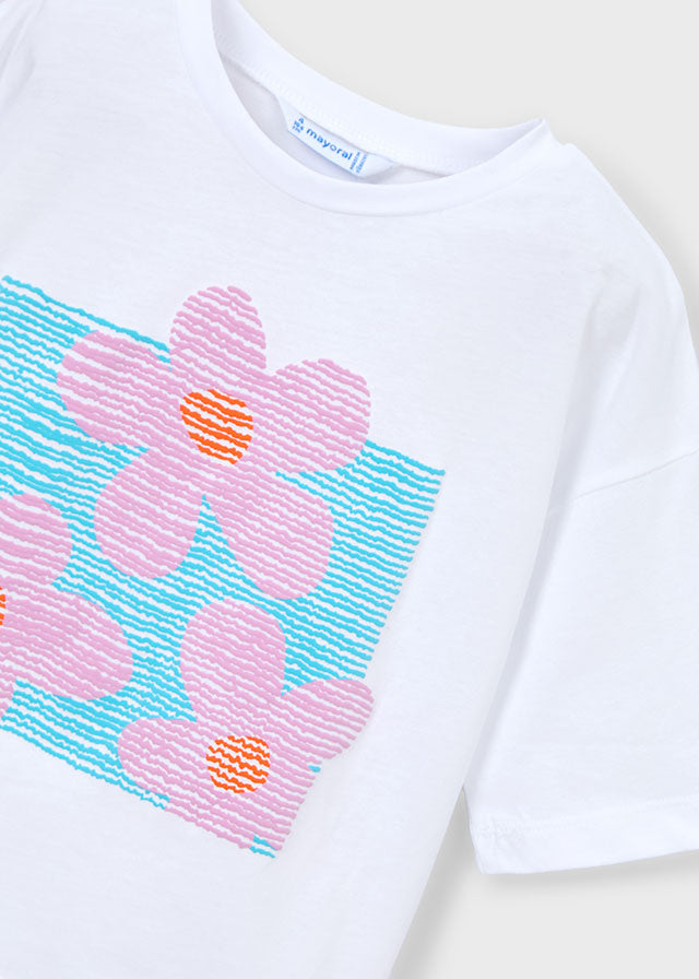 T-shirt manga curta - Bco-lilac - Mayoral