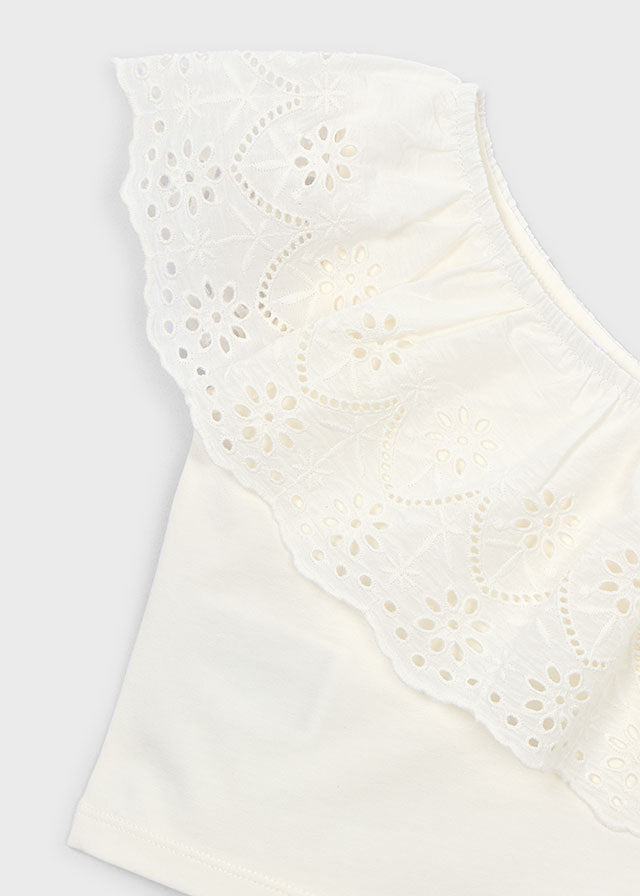 Blusa alças perfurada - Crú - Mayoral