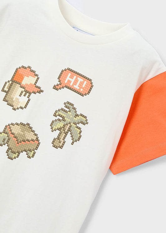 T-shirt combinada - Nata-laran - Mayoral