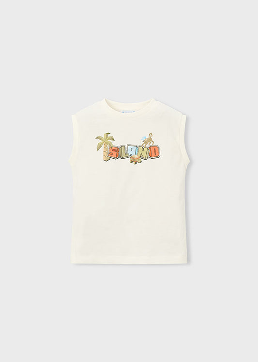 T-shirt alças - Nata - Mayoral