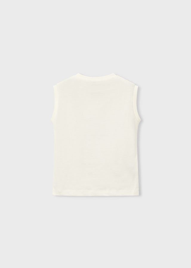 T-shirt alças - Nata - Mayoral