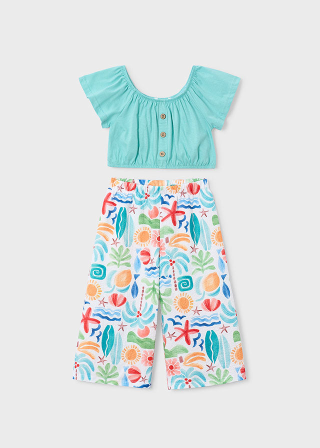 Conjunto calça estampada - Oasis - Mayoral