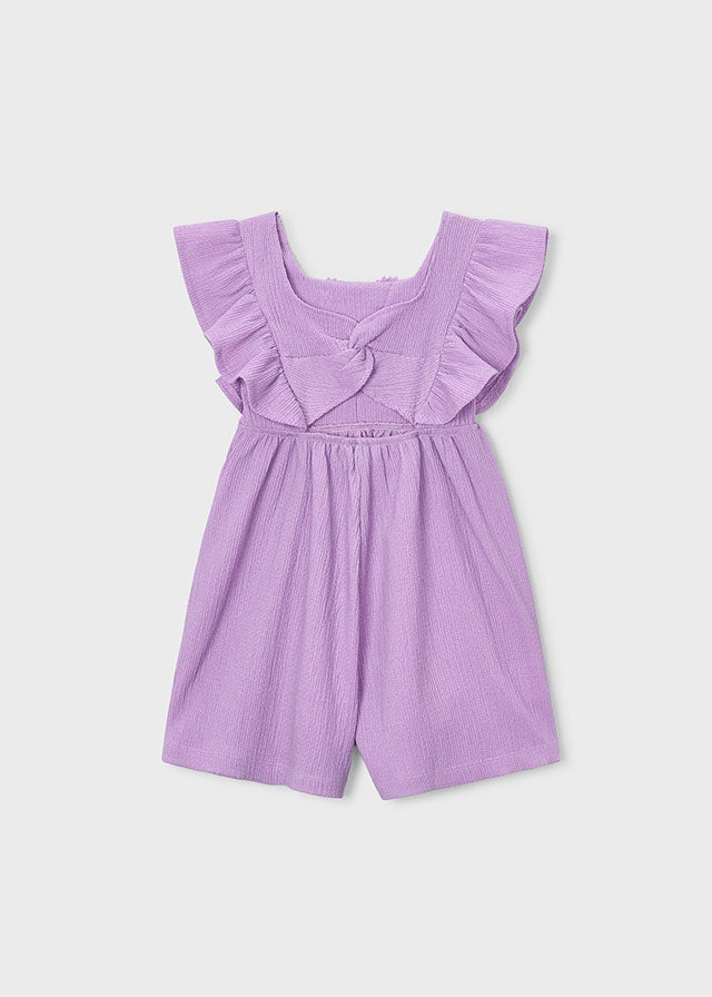 Macacão curto crochet - Lilac - Mayoral