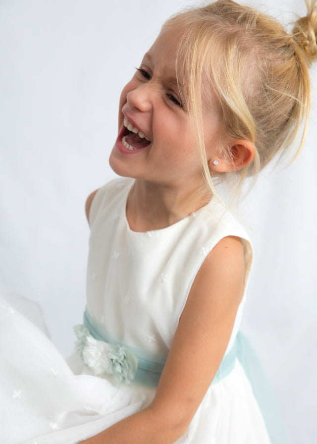 Vestido tule bordado - Crú - Mayoral