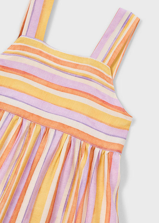 Vestido riscas c/laço - Lilac - Mayoral