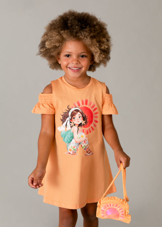 Vestido recortado c/ bolsa - Cabaça - Mayoral