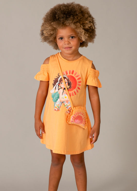 Vestido recortado c/ bolsa - Cabaça - Mayoral