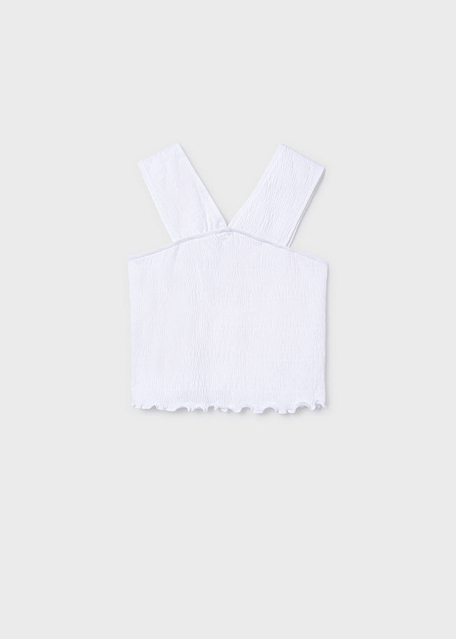 Top alças franzida - Branco - Mayoral